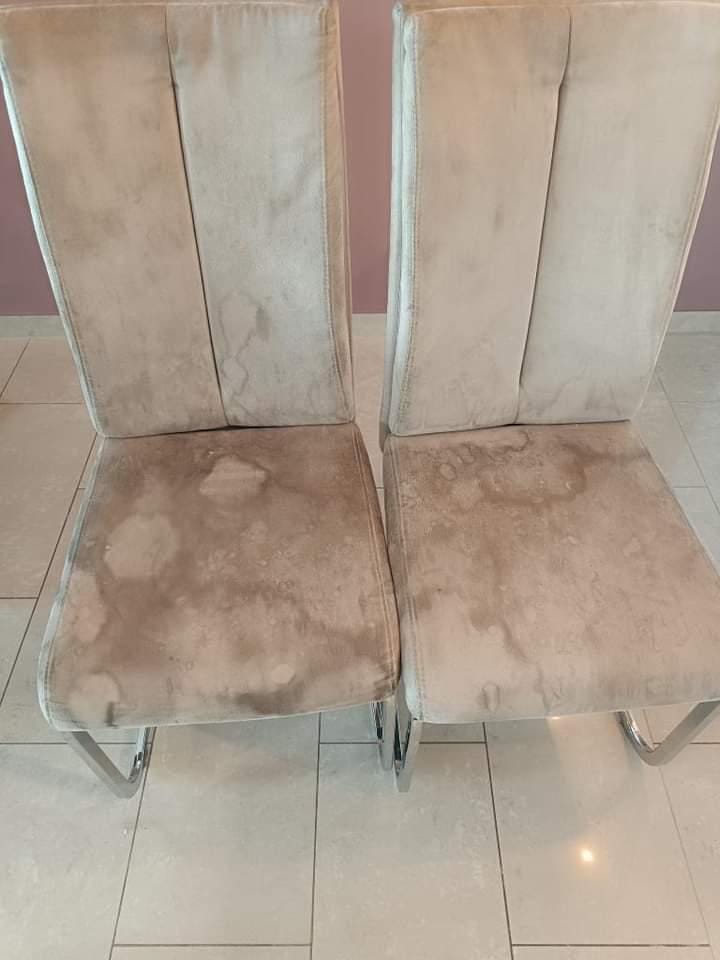 Stolice s mrljama prije kemijskog čišćenja - SantClean